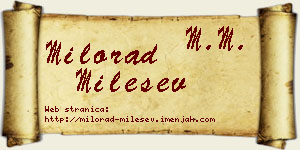 Milorad Milešev vizit kartica